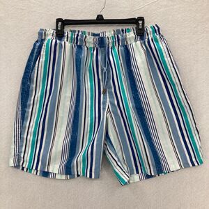 Peter Millar‎ Mens Size XL Blue Stripped Swim Trunks 100% Polyester Lined Shorts